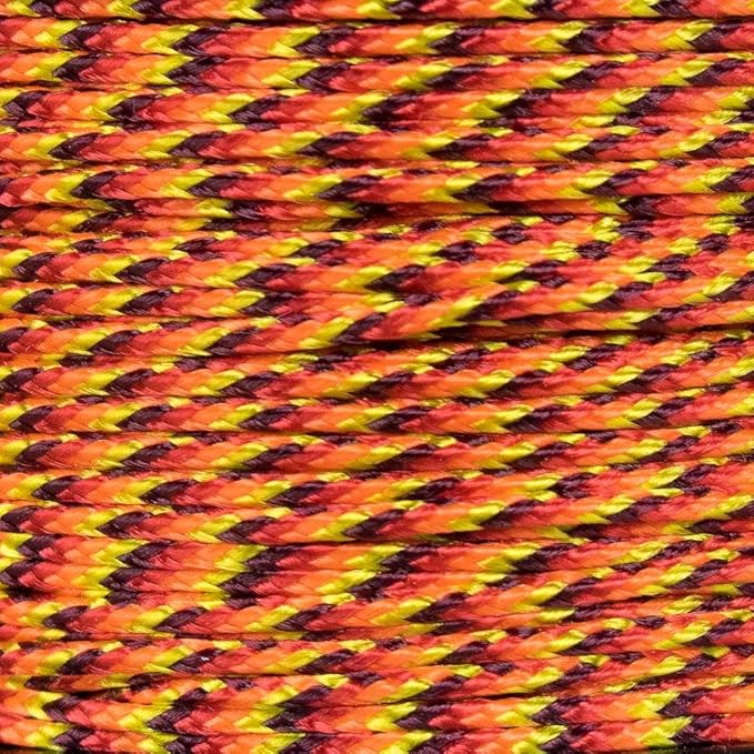 Micro Sport Cord 1.18mm X 125 Ft Small Spool Lightweight Braided Cord (Fireball)