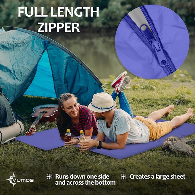 Sleeping Bag Liner and Camping Sheet – Silk Like Material for Travel - Has Full Length Zipper