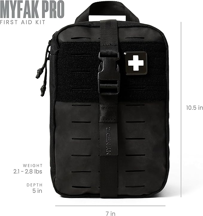 MY MEDIC MyFAK PRO Ifak First Aid Kit - 140 Life Saving Trauma and Medical Items - HSA FSA Eligible Survival Kit for Camping or Your Car - Black