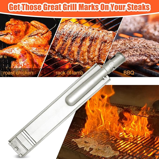 16 1/8" Heavy Duty Cast Stainless Steel BBQ Grill Burners for Bull BBQ Replacement Parts for Cal Flame Aussie Blaze Thermos Turbo,5 PCS Burners for Jenn air Grill Replacement Parts