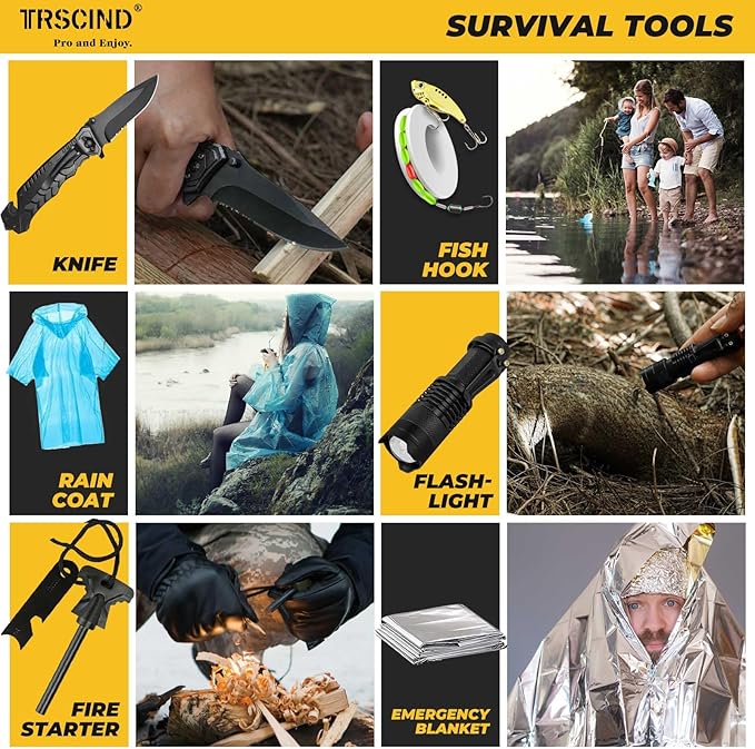 Gifts for Men Dad Husband - Fathers Day Anniversary Birthday Gifts Idea for Him Boyfriend Man - Survival Kit 14 in 1, Survival Gear and Equipment, Fishing Hunting Camping Accessories, Cool Gadgets