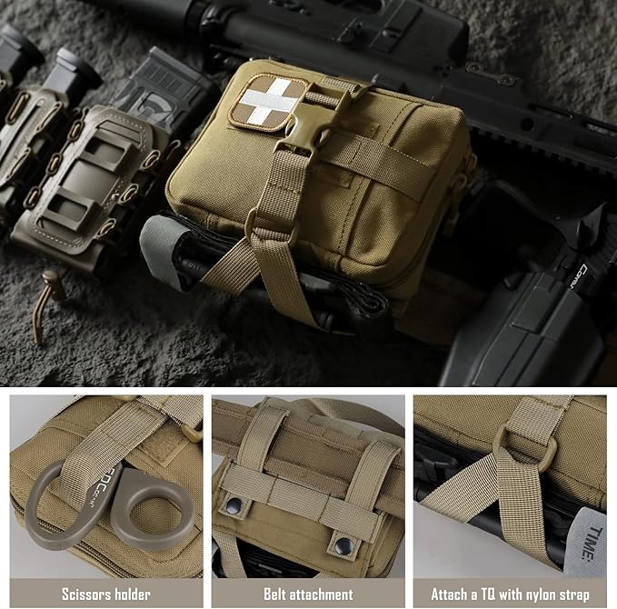 Tactical EMT Pouch, Rip Away Molle Medical Pouches IFAK Tear-Away First Aid Kit Emergency Survival Bag for Travel Outdoor Hiking