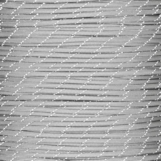 Reflective 550lb Paracord – 7 Strand Type III Nylon Parachute Cord for Hiking, Camping, and Fishing – 30+ Colors and 6 Length Options