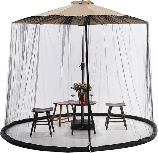 10FT Mosquito Net for Patio Umbrella Outdoors Screen Polyester Hanging Tent (Mosquito Net Only) (10FT)