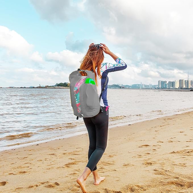 Waterproof Floating Dry Bag for Men Women - 25L Waterproof Backpack with Side Pockets - Roll Top Sack Keeps Gear Dry for Kayaking, Rafting, Boating, Swimming, Camping, Beach, Fishing