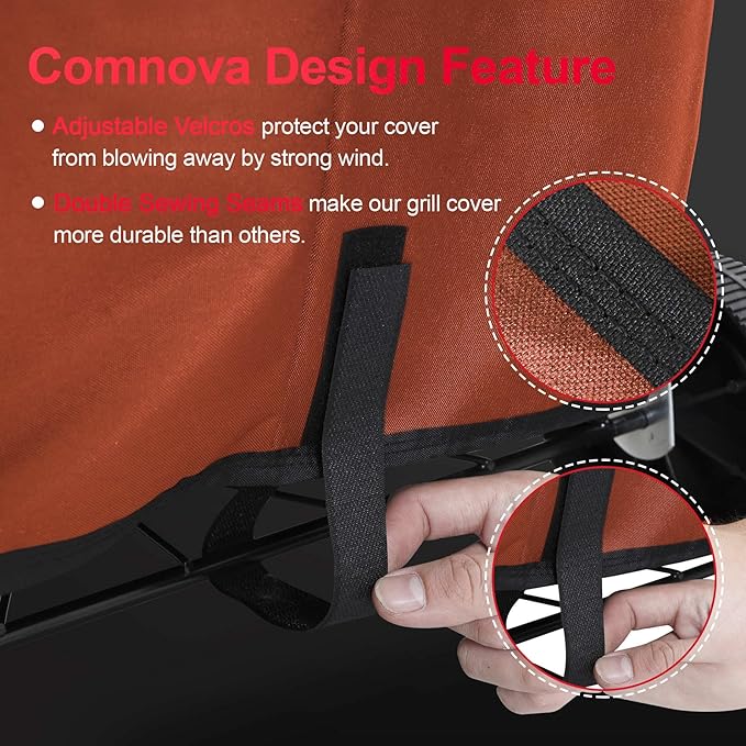 Comnova Charcoal Kettle Grill Cover - Heavy Duty Waterproof BBQ Cover for 18 Inch Weber Original Charcoal Kettle, Cuisinart and More