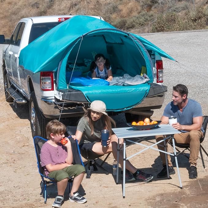 All Weather Camping Screen Tent/SUV Tent, Outdoor Pop Up Tent for Camping with Shelter Mesh & Waterproof PVC, Instant Tent Screen House Portable for Car SUV Van Camping