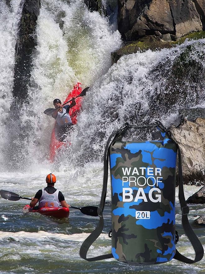 YDYJKI Waterproof Dry Bag Backpack 2L/5L/10L/20L/30L Floating Roll Top Dry Compression Sack Keeps Gear Dry for Kayaking Beach Rafting Boating Hiking Camping and Fishing with Waterproof Phone Case