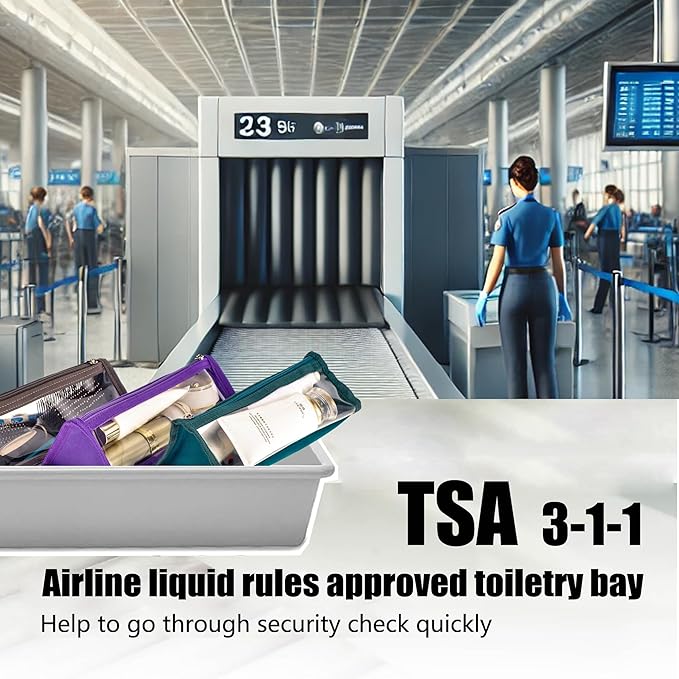 TSA Approved Clear Toiletry Shaving Bag For Traveling 4 Pack 4 colors Transparent Vinyl Makeup Bag Foldable Travel Packing Organizer Utility Pouches for Virous Storage Needs