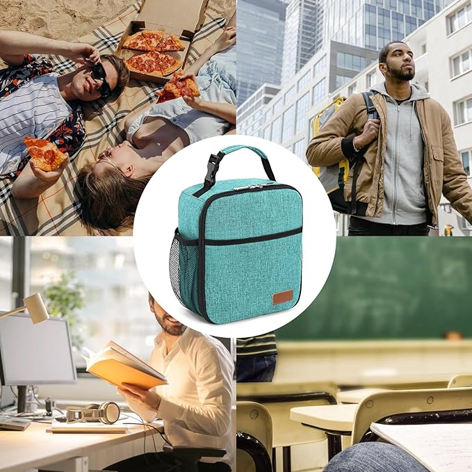 Femuar Lunch Box for Men Women Adults, Small Lunchbox for Work Picnic - Reusable Lunch bag Portable Lunch tote, Light Blue