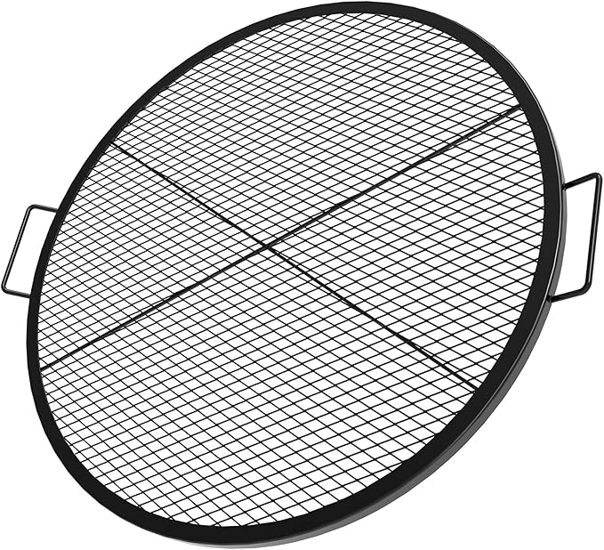 Stanbroil Heavy Duty X-Marks Fire Pit Cooking Grill Grates with Support X Wire - Outdoor Round BBQ Campfire Grill Grid - Camping Cookware, 36-Inch