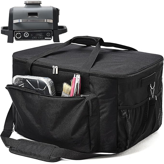 Carry Bag for Ninja Woodfire Outdoor Grill, Accessories for Ninja Wood Fire Smoker Grill OG700 Series, Padded Carrying Case with Muti-Pockets and Shoulder Straps, Water-Resistant (Bag Only)