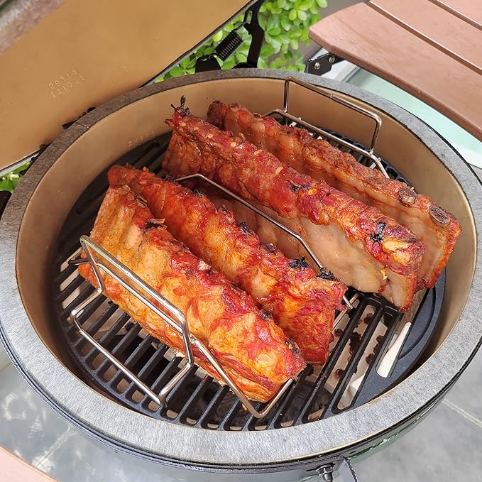 18 3/16" Round Cast Iron Cooking Grid for Large Big Green Egg Accessories, Grate Grids for Any 18" Kamado Grills Replacement Parts