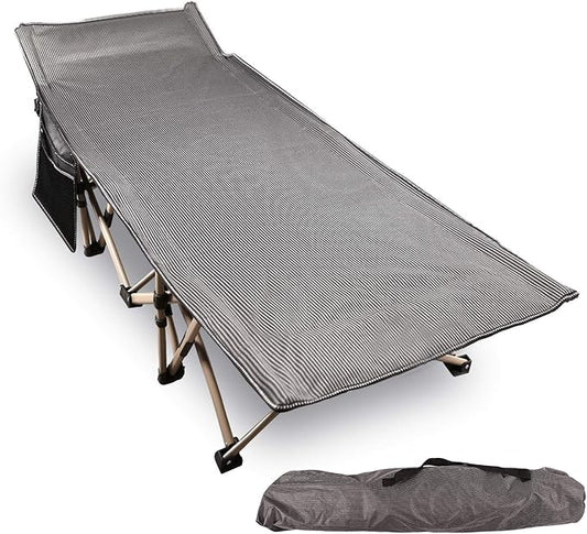 REDCAMP Oversized Camping cots for Adults 500lbs, Extra Wide Sleeping Cots Tall Sleeping Cots Heavy Duty, XL Cots Portable for Outdoor Indoor Office, Grey
