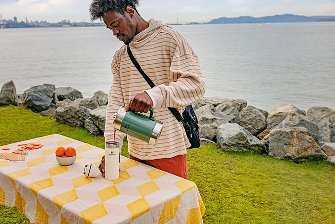 Stanley Classic Stay-Hot French Press Coffee Maker 48 oz | 5 Minute Brew, 4 Hours Hot | Mesh Filter for Coffee Grounds | Insulated Stainless Steel French Press | BPA-Free | Hammertone Green