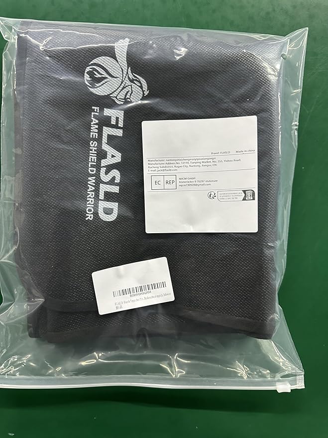 FLASLD Hearth Rugs for Fireplaces Fire Resistant, 24 X 42 inches Gas Grill Splatter Mat, Fireproof Heat Resistant Non Stick BBQ Patio Protector, Floor Protective Rug, Black