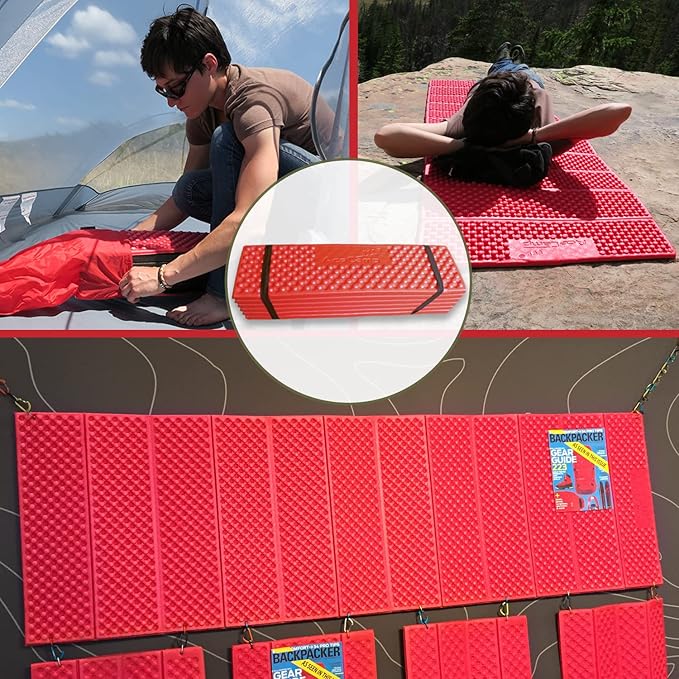 AceCamp Portable Foam Sleeping Pad, Full Length Accordion Sleeping Mat for Camping & Hiking, Lightweight, Soft & Compact Cushion for Sleeping Bag, Comfort, Tent, Rocky Terrain