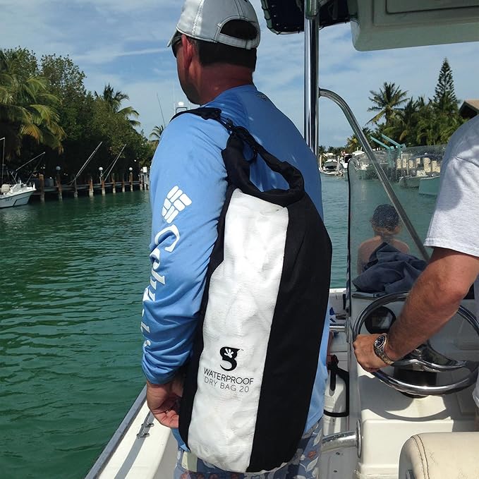 geckobrands Durable View Dry Bag – Waterproof Backpack with Translucent Panel