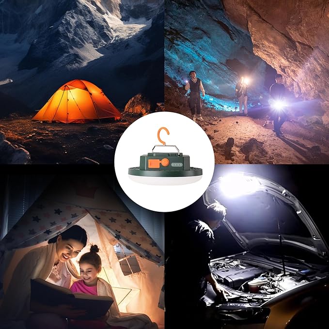 10000mAh Rechargeable Tent Light 3 Lighting Modes, 4000LM LED Portable Camping Lantern, IPX5 Waterproof, 30W Hanging Tent Light with Magnet, for Emergency & Gift