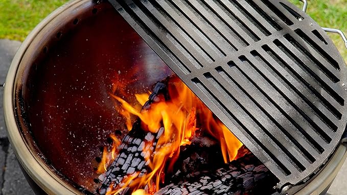 Cuisinart CHA-830 Cleanburn Fire Pit Griddle & Grill Top, Pre-Seasoned Cast Iron