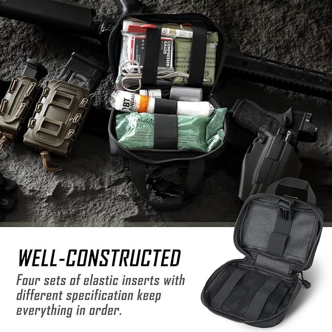 Tactical EMT Pouch, Rip Away Molle Medical Pouches IFAK Tear-Away First Aid Kit Emergency Survival Bag for Travel Outdoor Hiking