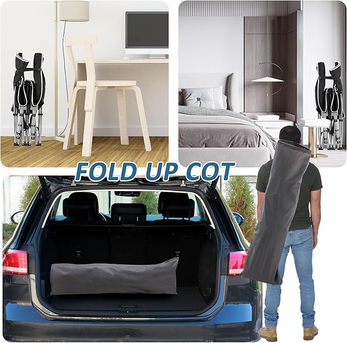 HABUTWAY Camping Cot, Portable Camping Cot for Adult, 28" Wide Sleeping Cot Max Load 600LBS with Thick Mattress and Carry Bag, Portable Camping Bed for Outdoor Camping/Office, Home Nap