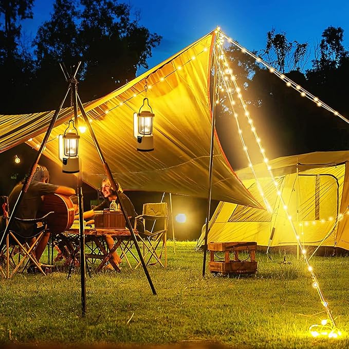 Lixada LED Camping Lantern,USB C Rechargeable Lantern with Stepless Dimming,Emergency Flashlight Flood Light with Folding Hook for Searchlight Power Outages Spotlight Outdoor Fishing Emergency