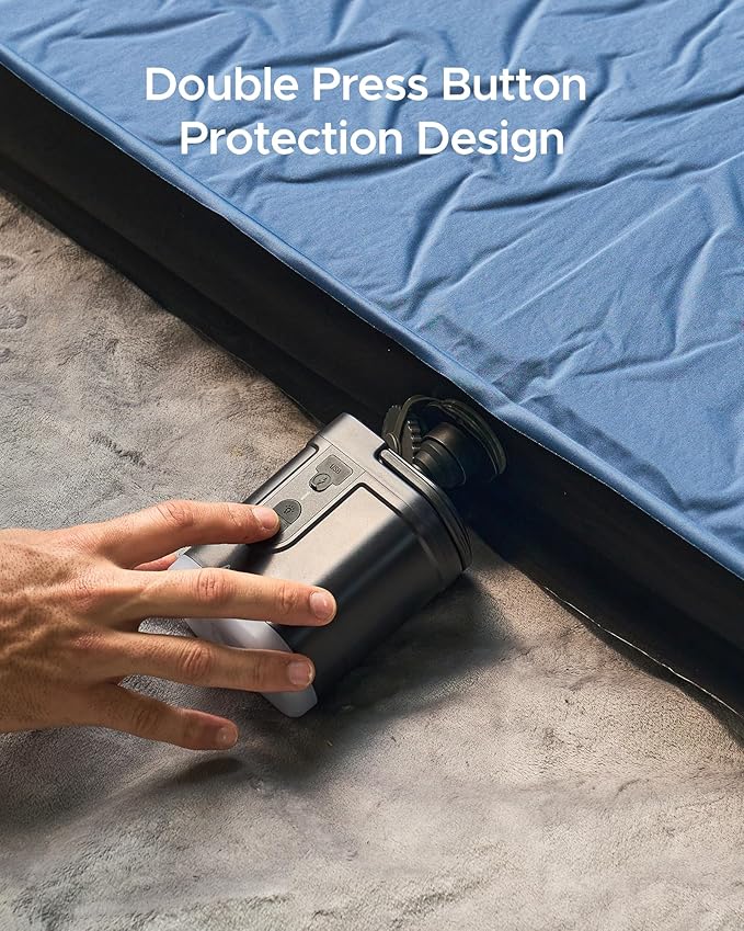 ACACIA Portable Air Pump for ACACIA Sleeping Pad, Rechargeable 4000mAh Battery Air Mattress Pump with Camping Light, Electric Air Pump for Inflatables with 5 Nozzles, Camping, Hiking, Pool, 4.8kPa