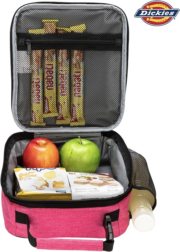 Dickies Basic Insulated Lunch Bag for Work, Thermal Reusable Office Lunch Box for Men, Women (Pink)