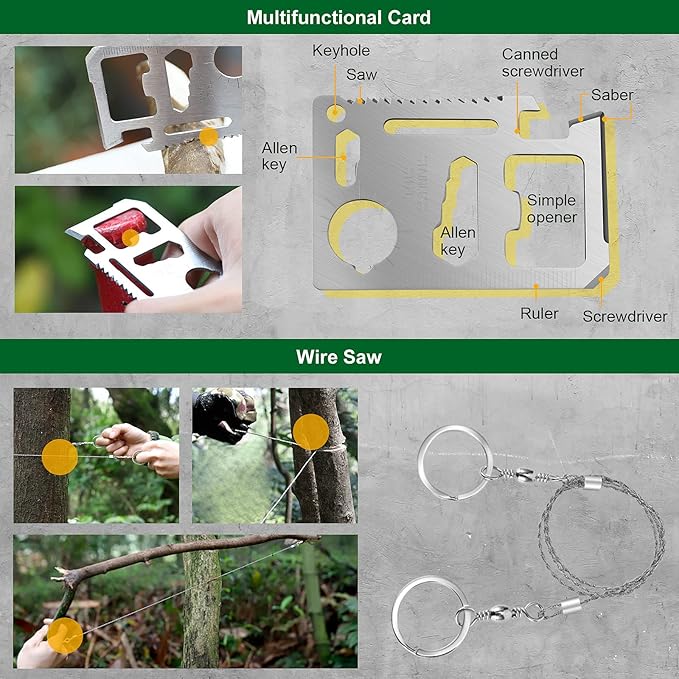 Gifts for Men Dad Husband Boyfriend, 30 in 1 Survival Gear and Equipment, Emergency Survival Kit Camping Accessories, First Aid Kit for Camping Hiking Hunting Fishing