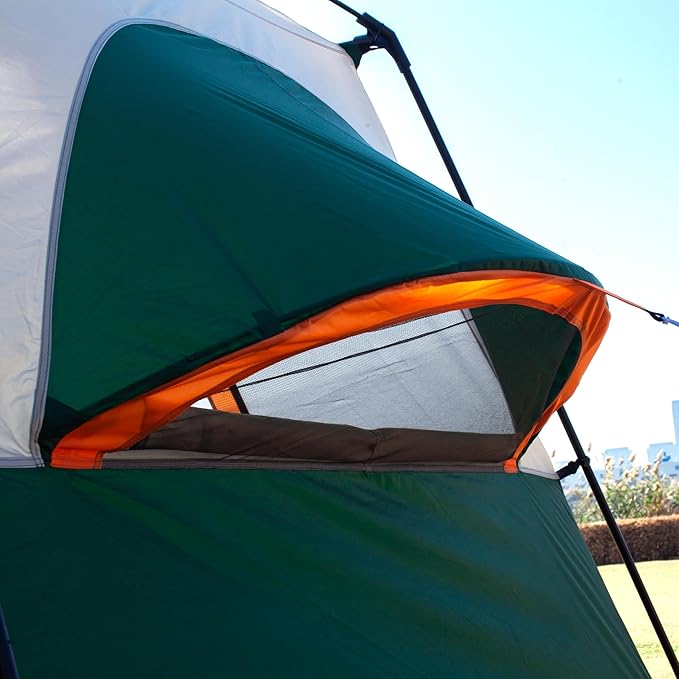 KTT Extra Large Tent 12 Person,2 Bay-Windows,Family Cabin Tents,14'Lx10'Wx6.58'H,2 Rooms and 3 Doors 3 Windows with Mesh,Waterproof,Straight Wall,Big Tent for Outdoor,Picnic,Camping,Gathering