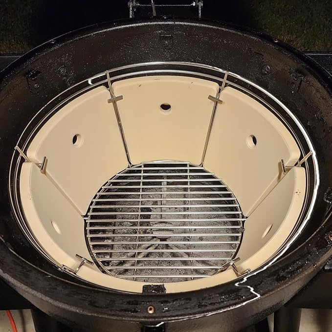 onlyfire Charcoal Firebox Set, Stainless Steel Charcoal Ash Basket with Heat Deflector for Char-Griller Akorn Kamado Kooker Charcoal Grill