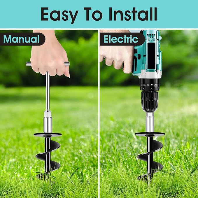 Ground Anchors Screw in, Heavy Duty Ground Trampoline Stakes High Wind Tent Stakes for Tent, Trampoline, Gazebo, Carport, Trap Anchor, Canopies, Swing Set