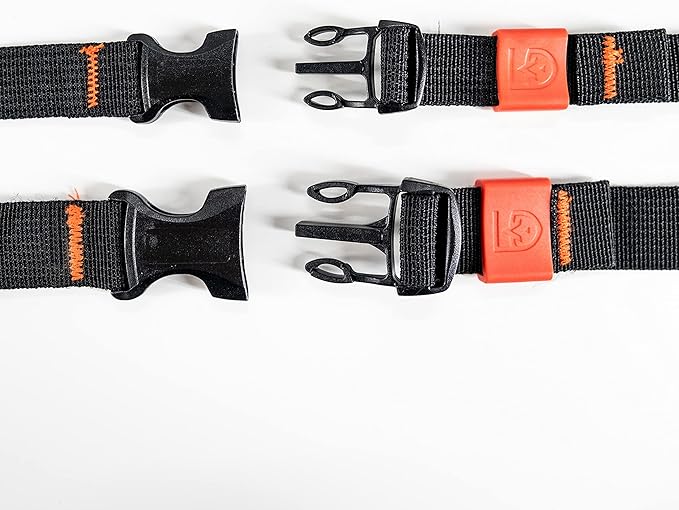 GEAR AID Utility Straps with Side-Release Buckle, Secure and Compress Camping, Biking, Hunting, Boating Gear, Multiple Sizes