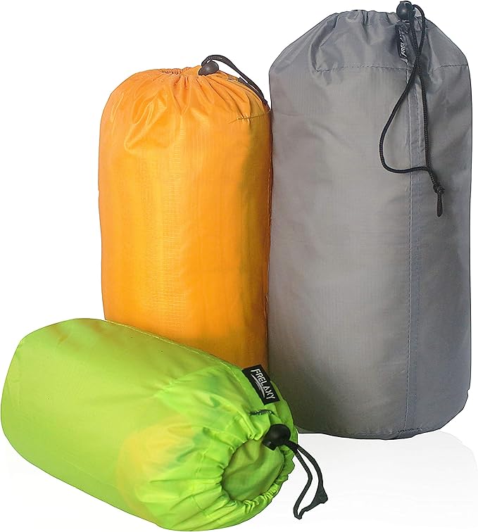 Frelaxy Stuff Sack Set 3-Pack (3L&5L&9L), Ultralight Ditty Bags with Dust Flap for Traveling Hiking Backpacking