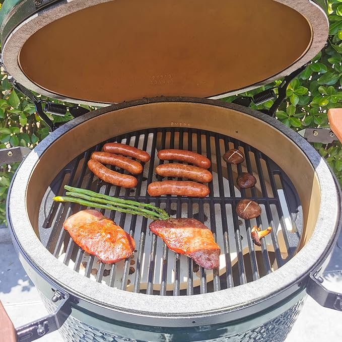 18 3/16" Round Cast Iron Cooking Grid for Large Big Green Egg Accessories, Grate Grids for Any 18" Kamado Grills Replacement Parts