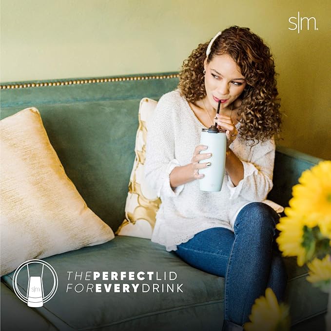 Simple Modern Travel Coffee Mug Tumbler with Flip Lid | Reusable Insulated Stainless Steel Cold Brew Iced Coffee Cup Thermos | Gifts for Women Men Him Her | Voyager Collection | 12oz | Buttercup