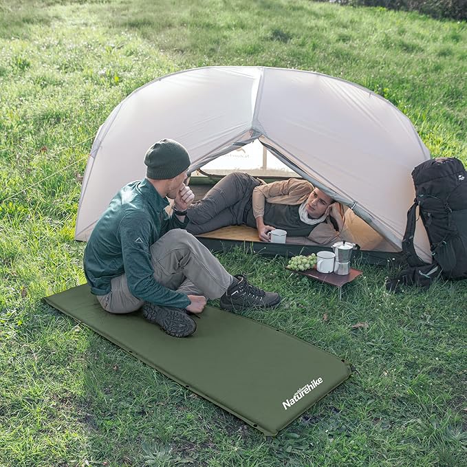 Naturehike Foam Self Inflating Sleeping Pad, 2 inch Thick Sleeping Pad for Camping, Durable Camping Mattress Connectable with Multiple, Lightweight Sleeping Mats for Backpacking, Tent, Hammock, Hiking