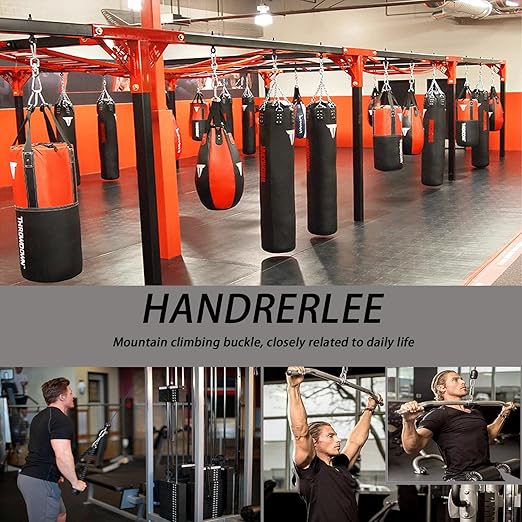 10 PCS 2.36 Inch Spring Snap Hook Carabiner Clip, M6 1/4 Inch Galvanized Silver Steel Quick Link Clip with 260LBS Holding Capacity for Hammock, Dog Leash, Camping, Gym