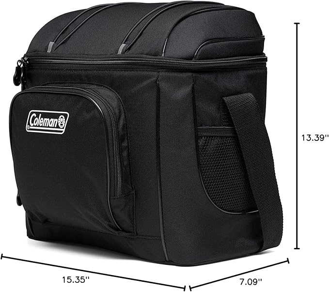 Coleman Chiller Insulated Soft Cooler, Leakproof 9/16/30 Can Cooler with 12+ Hour Ice Retention, Made with Recycled Materials, Great for Lunch, Camping, Beach, Pool, Sports, & More
