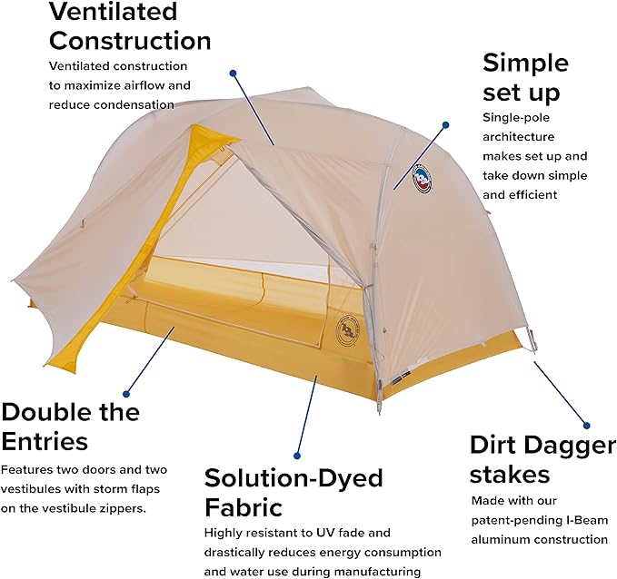 Big Agnes Tiger Wall UL Ultralight Tent with UV-Resistant Solution Dyed Fabric