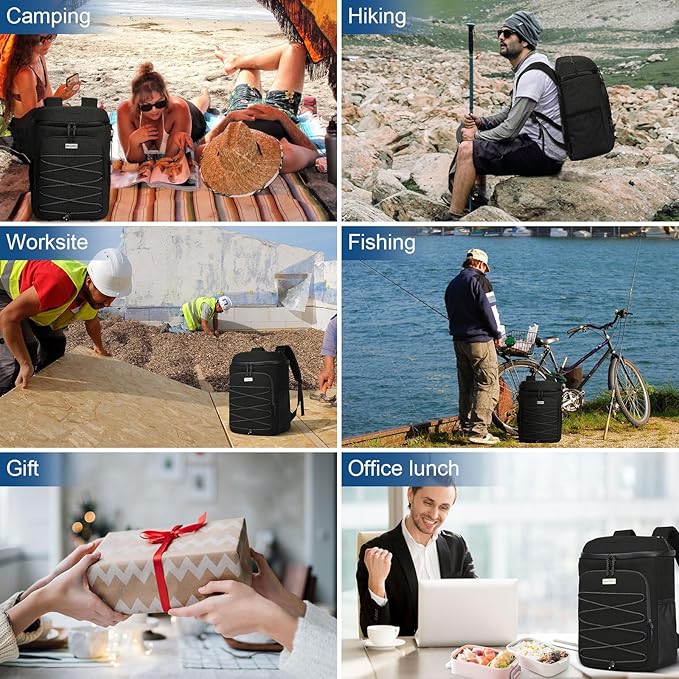 Cooler Backpack Insulated Leak Proof 30 Cans for Men Women,Waterproof Soft Cooler Bag,Lightweight Ice Chest Lunch Backpack for Beach Camping Picnic Travel Worksite Fishing