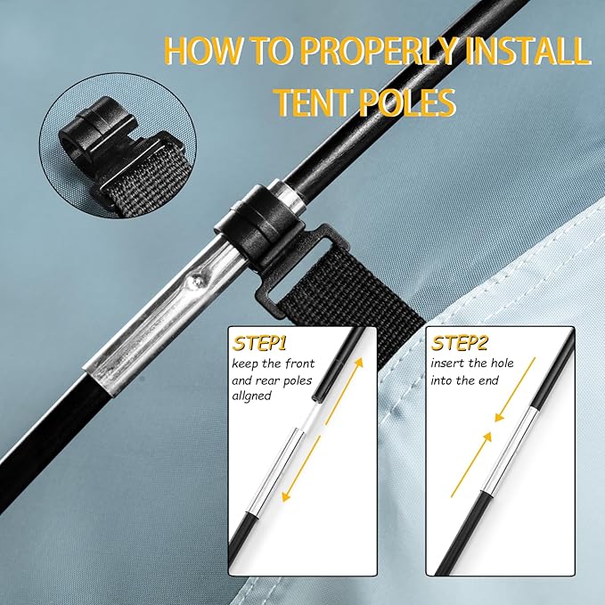 Pickup Truck Tent, Waterproof PU2000mm for Camping 5.5-6.5 Ft Bed, 2-Person Sleeping With Double Layer Design Windows, Expandable Triangle Sunshade Awning