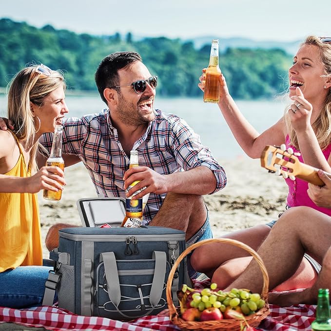 Maelstrom Soft Sided Cooler Bag, 30/40 Can Collapsible Insulated Ice Chest, Large Leakproof Camping & Travel Cooler for Kayaking & Beach