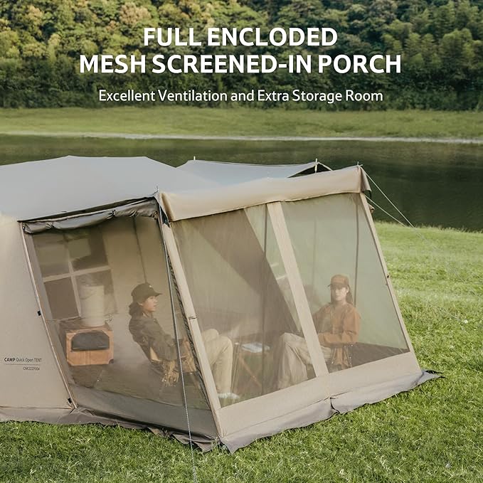 Naturehike Village Camping Tent,4/6/8 Person Tents for Camping, 60S Easy Setup Instant Tent for Family Camping, Car Camping