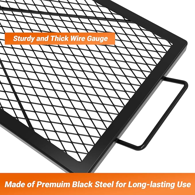 onlyfire Barbecue Rectangle X-Marks Fire Pit Cooking Grate, 36-Inch