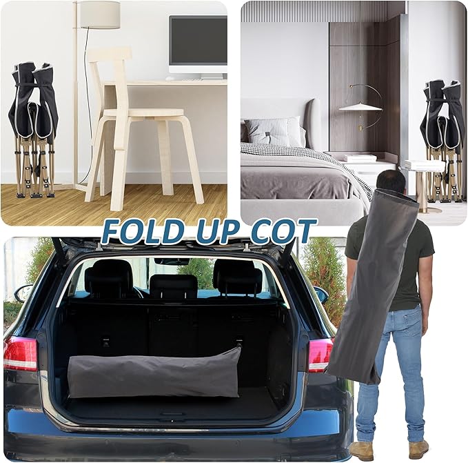 HABUTWAY Camping Cot, Portable Camping Cot for Adult, 28" Wide Sleeping Cot Max Load 600LBS with Thick Mattress and Carry Bag, Portable Camping Bed for Outdoor Camping/Office, Home Nap