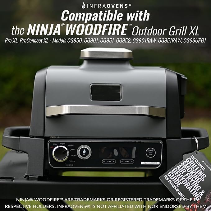 INFRAOVENS Stainless Steel Rack Set for Ninja Woodfire Outdoor Grill Pro XL, Pro Connect XL, OG850 OG951 with Waterproof Cooking Guide Accessory Wood Fire Electric Air Fryer Accessories