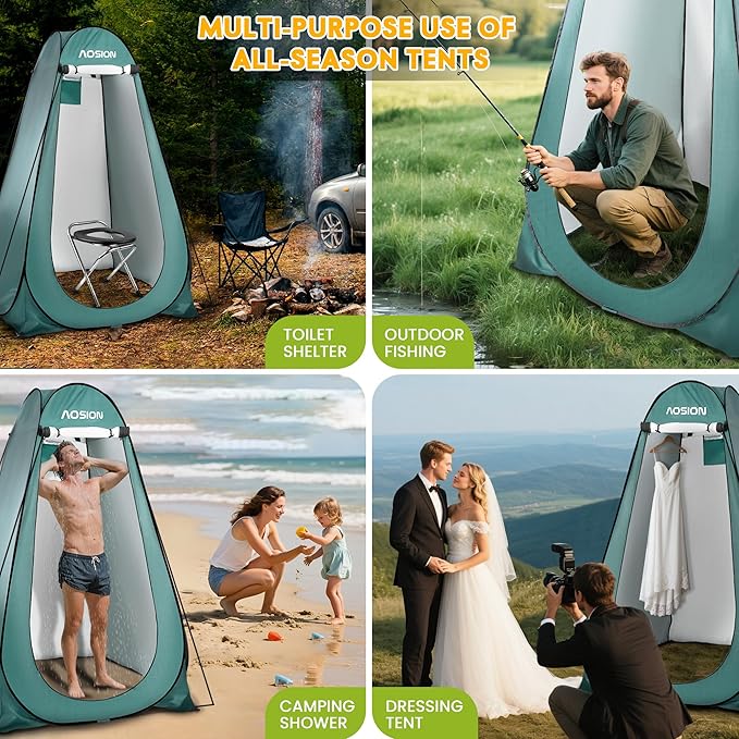 AOSION Privacy Shower Tent,Pop Up Changing Tent,Camp Bathroom Changing Dressing Room,Sun Sunshade Canopy Outdoor Rain Shelter for Camping Hiking Beach Picnic Fishing.