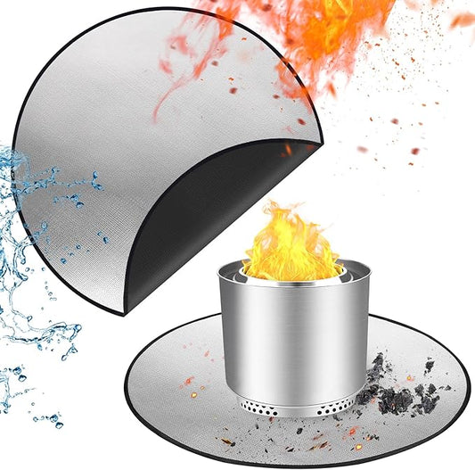 5-Layer Fire Pit Mat 47in Compatible with Solo Stove Bonfire Fire Pit, Esay to Clean Under Grill Mats for Outdoor Grill to Protect The Deck, Patio, Pavers